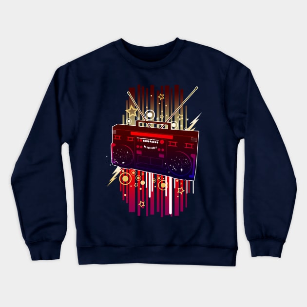 Boombox Blast Crewneck Sweatshirt by adamzworld